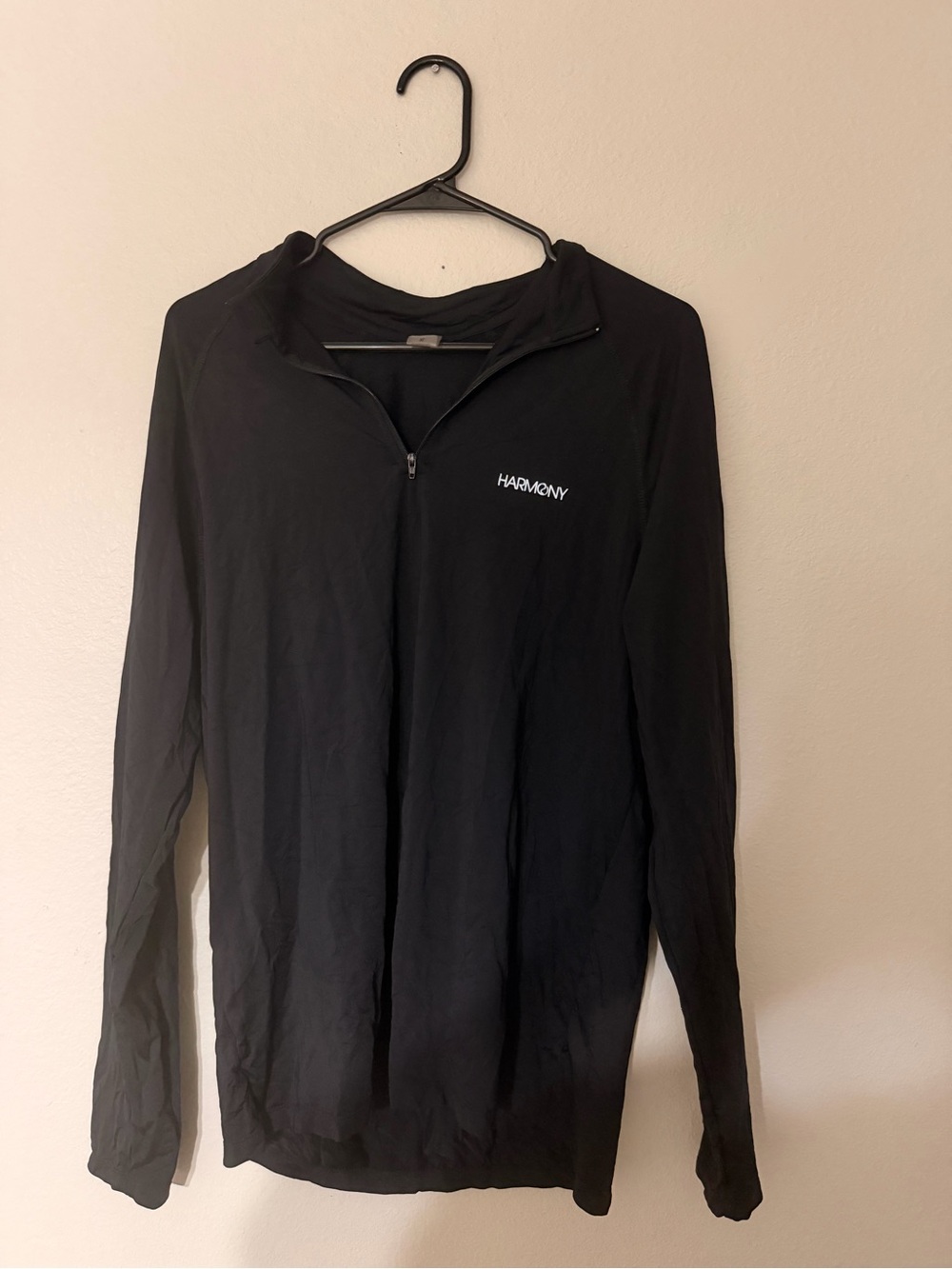 Harmony Women's Black Half-Zip Long-Sleeve Top